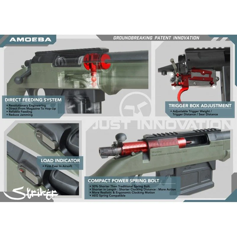 Ares Amoeba Fucile a Molla M700 STRIKER Sniper - OD - Image 8