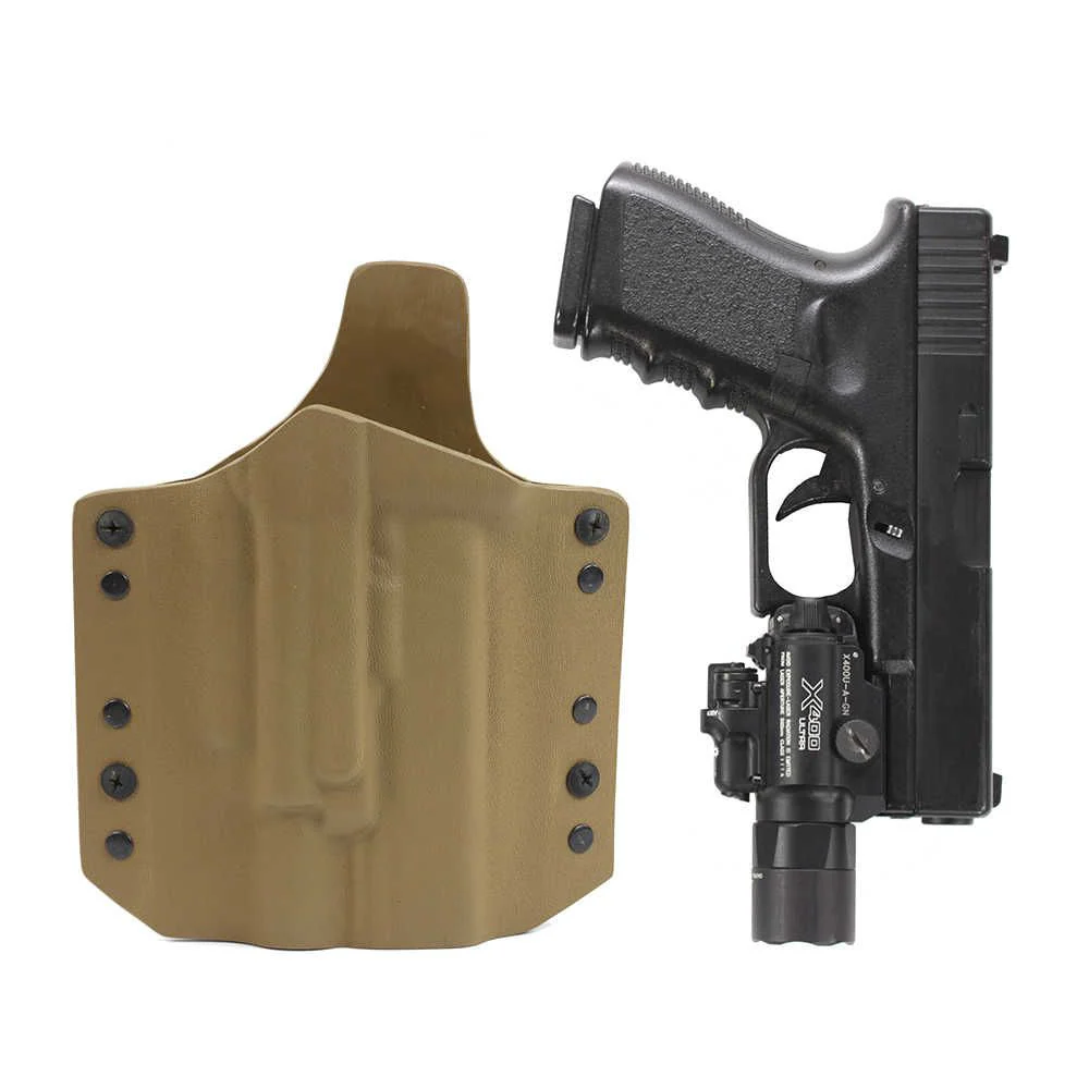 ARES Kydex Holster Glock-17/19 x300/X400 Weapon Lights - Coyote Tan - Image 4