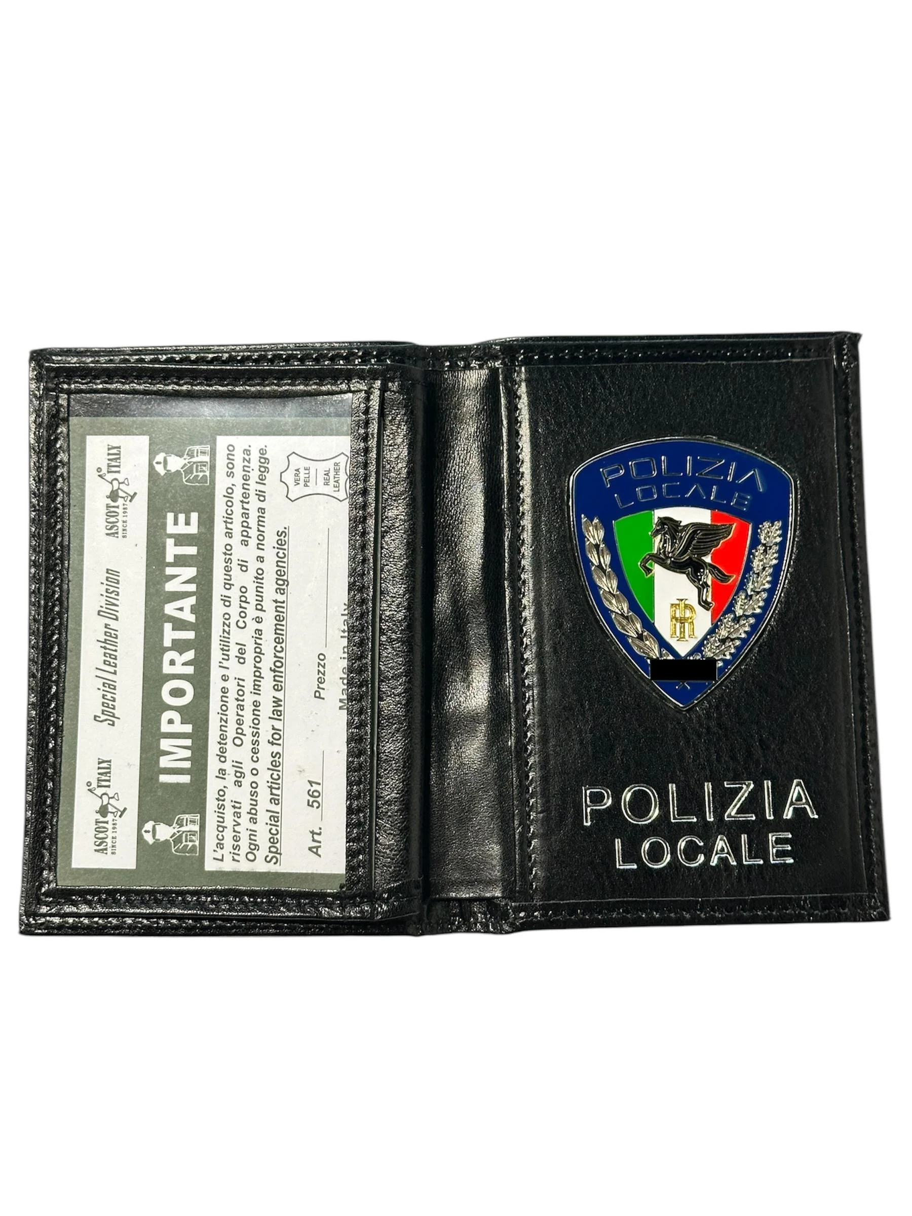 Ascot - Portafoglio Verticale con Distintivo Polizia Locale Pegaso - Image 3