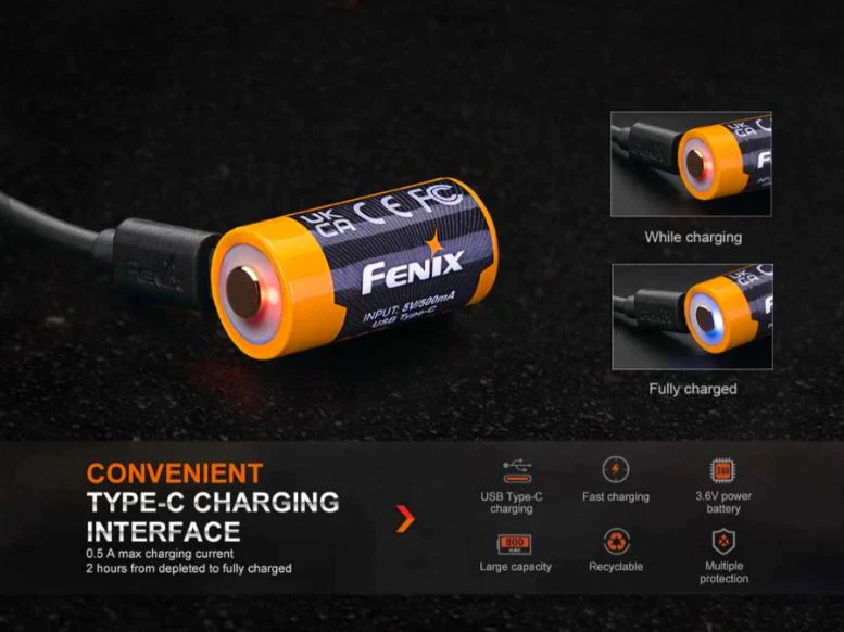 FENIX ARB-L16-800UP BUILT-IN USB-C RECHARGEABLE BATTERY - Image 3