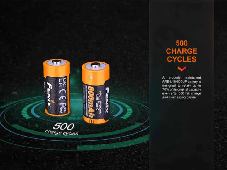 FENIX ARB-L16-800UP BUILT-IN USB-C RECHARGEABLE BATTERY - Image 5