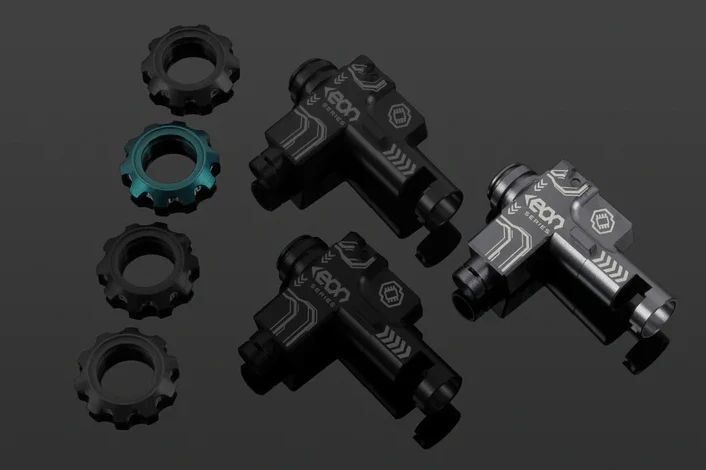 Gruppo Hop-Up EON Titanium + CYAN rotary dial per aeg M4 Gate
