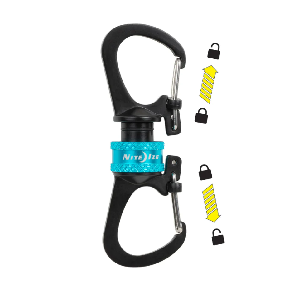 Nite Ize - Slidelock 360 Magnetic Locking Dual Carabiner - Blue - Image 2