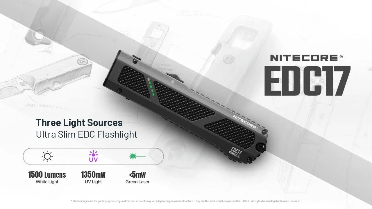 Nitecore - EDC17 - Torcia LED con Luce Bianca, UV e Laser Verde - 1500 Lumens e 230 Metri - Image 4