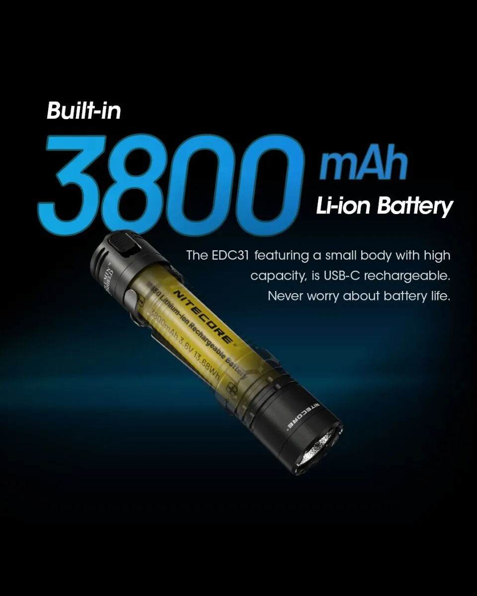 Nitecore - EDC31 3500 Lumen - 380 metri - Ricaricabile EDC - Image 13