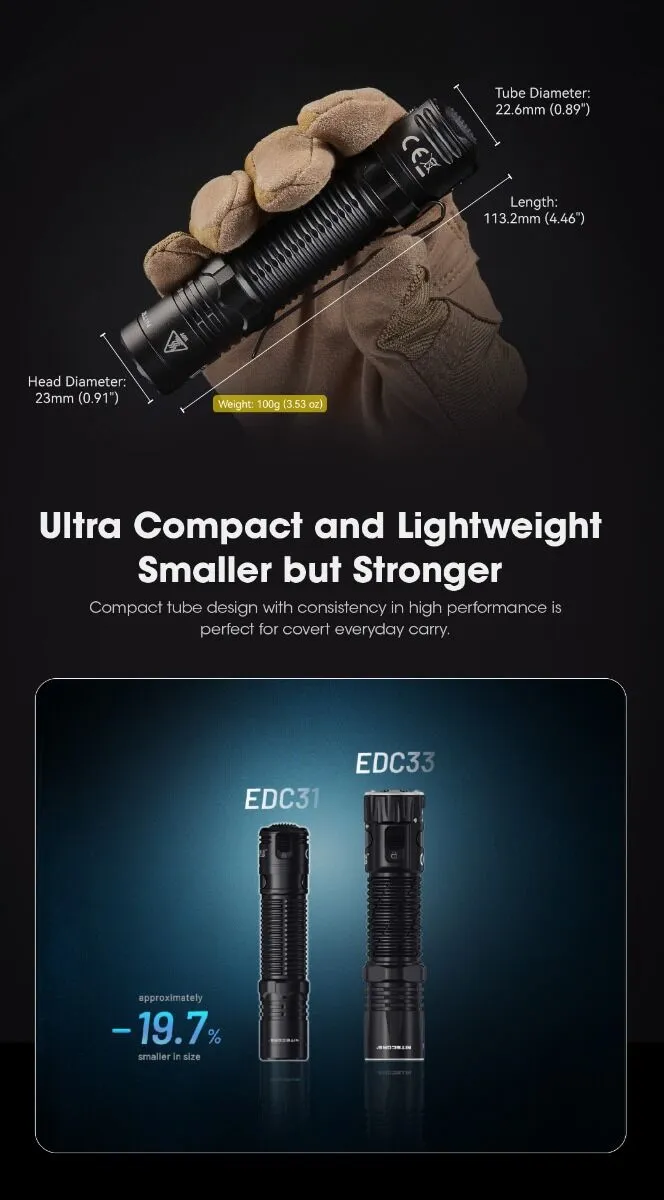 Nitecore - EDC31 3500 Lumen - 380 metri - Ricaricabile EDC - Image 14