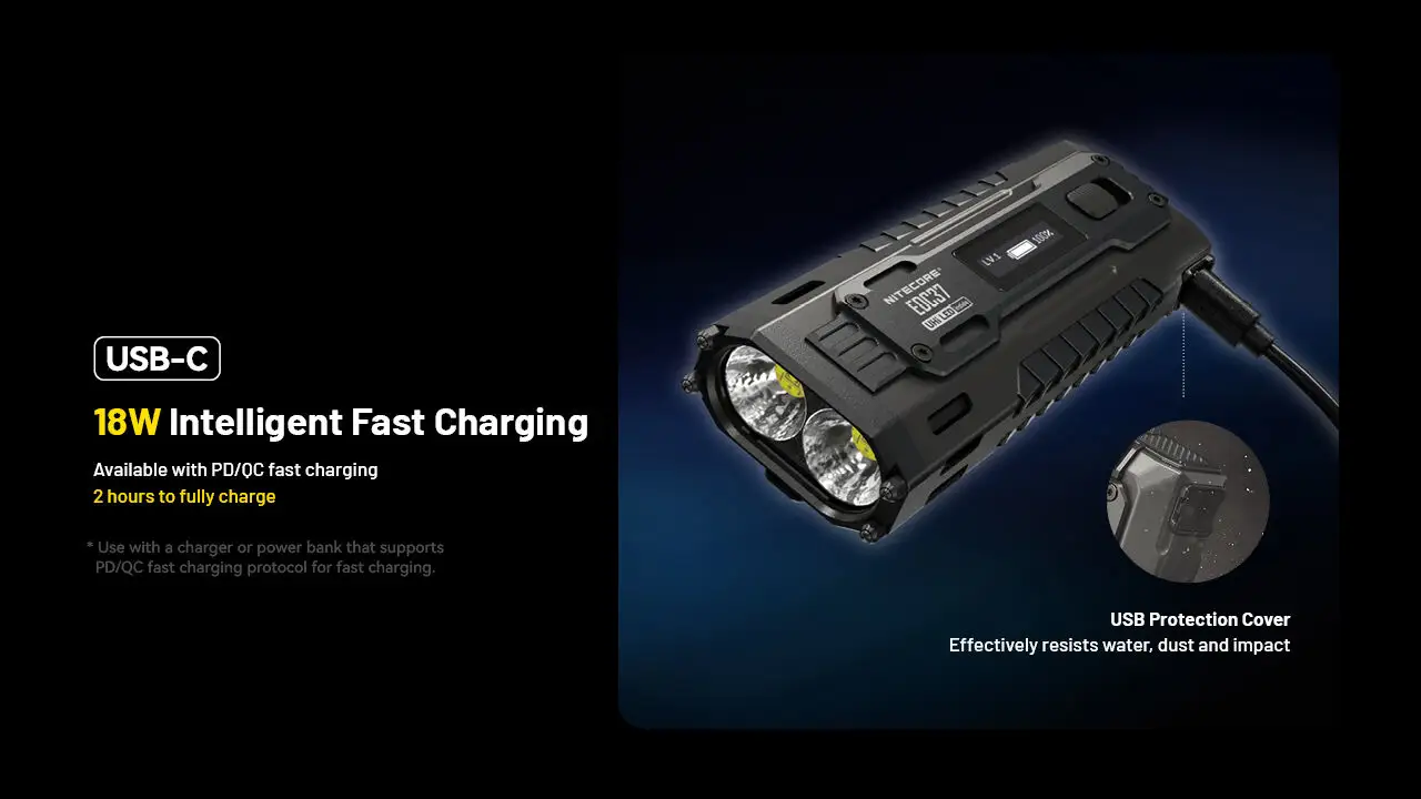 Nitecore - EDC37 - 8000 Lumens, 420 metri, Batteria 8000mAh, Ricarica USB-C - Image 21