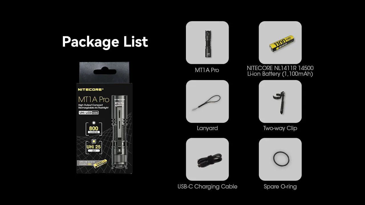 Nitecore - MT1A Pro - 800 Lumens e 250 metri USB-C - Image 13