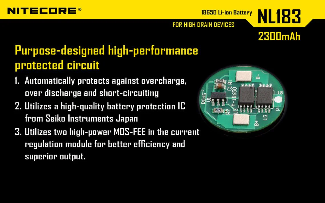 Nitecore - NL1823 - Batteria ricaricabile protetta Li-Ion 18650 3.7V 2300mAh - Image 4