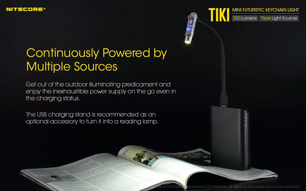 Nitecore - TIKI LE - Portachiavi Ricaricabile USB + Rosso/Blu - 300 lumens - Image 10