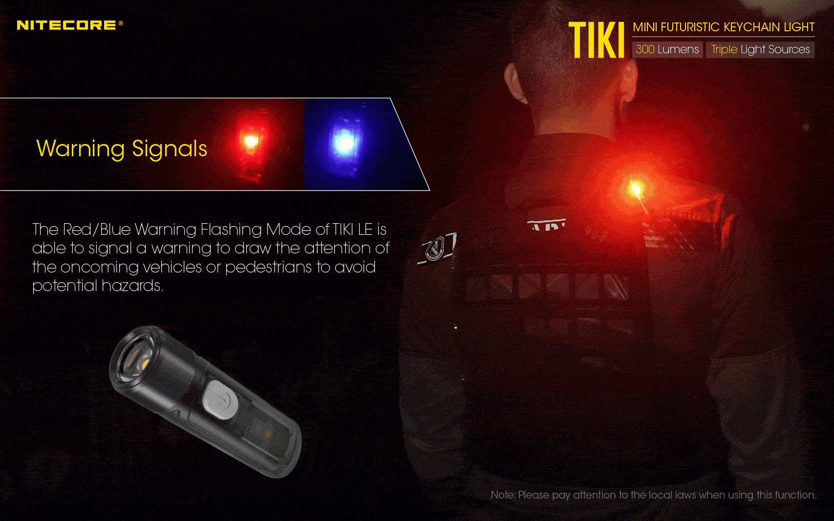Nitecore - TIKI LE - Portachiavi Ricaricabile USB + Rosso/Blu - 300 lumens - Image 14