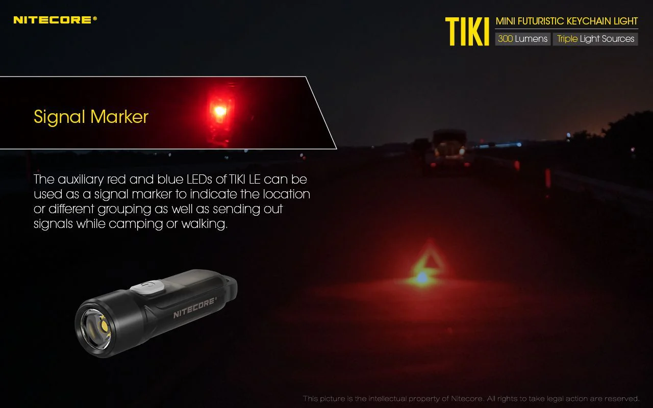 Nitecore - TIKI LE - Portachiavi Ricaricabile USB + Rosso/Blu - 300 lumens - Image 15