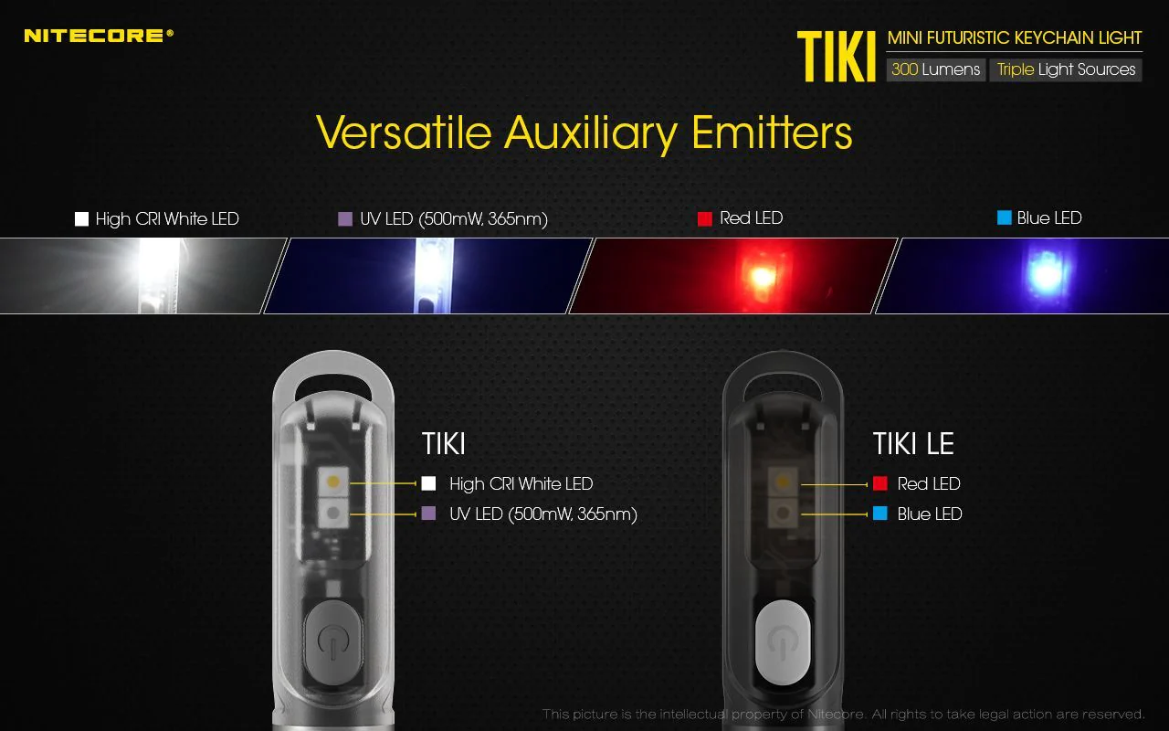 Nitecore - TIKI LE - Portachiavi Ricaricabile USB + Rosso/Blu - 300 lumens - Image 5