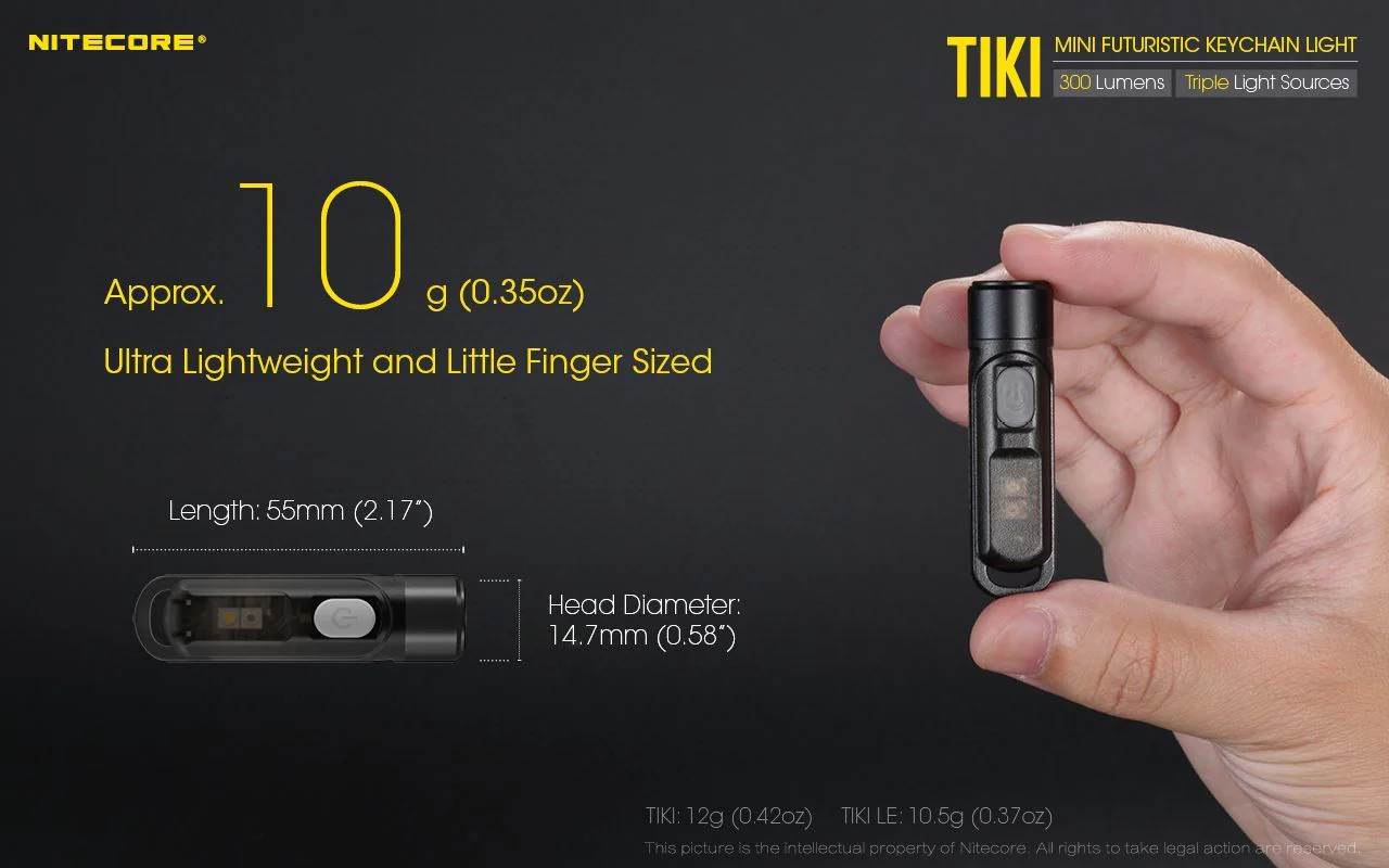 Nitecore - TIKI LE - Portachiavi Ricaricabile USB + Rosso/Blu - 300 lumens - Image 6