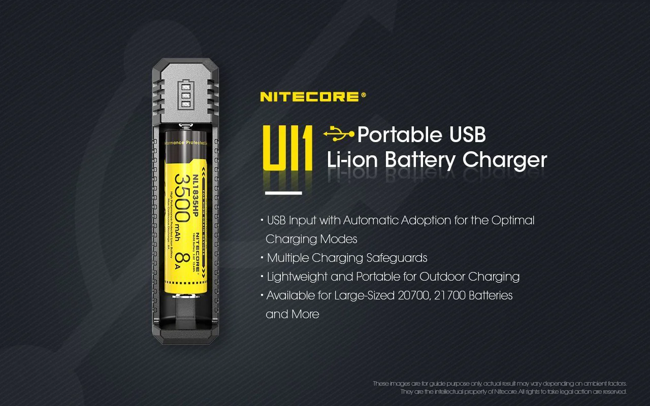 Nitecore - UI1 - Caricabatterie Universale - per Li-ion e IMR 18650, 21700, 14500 e RCR123 - Image 11