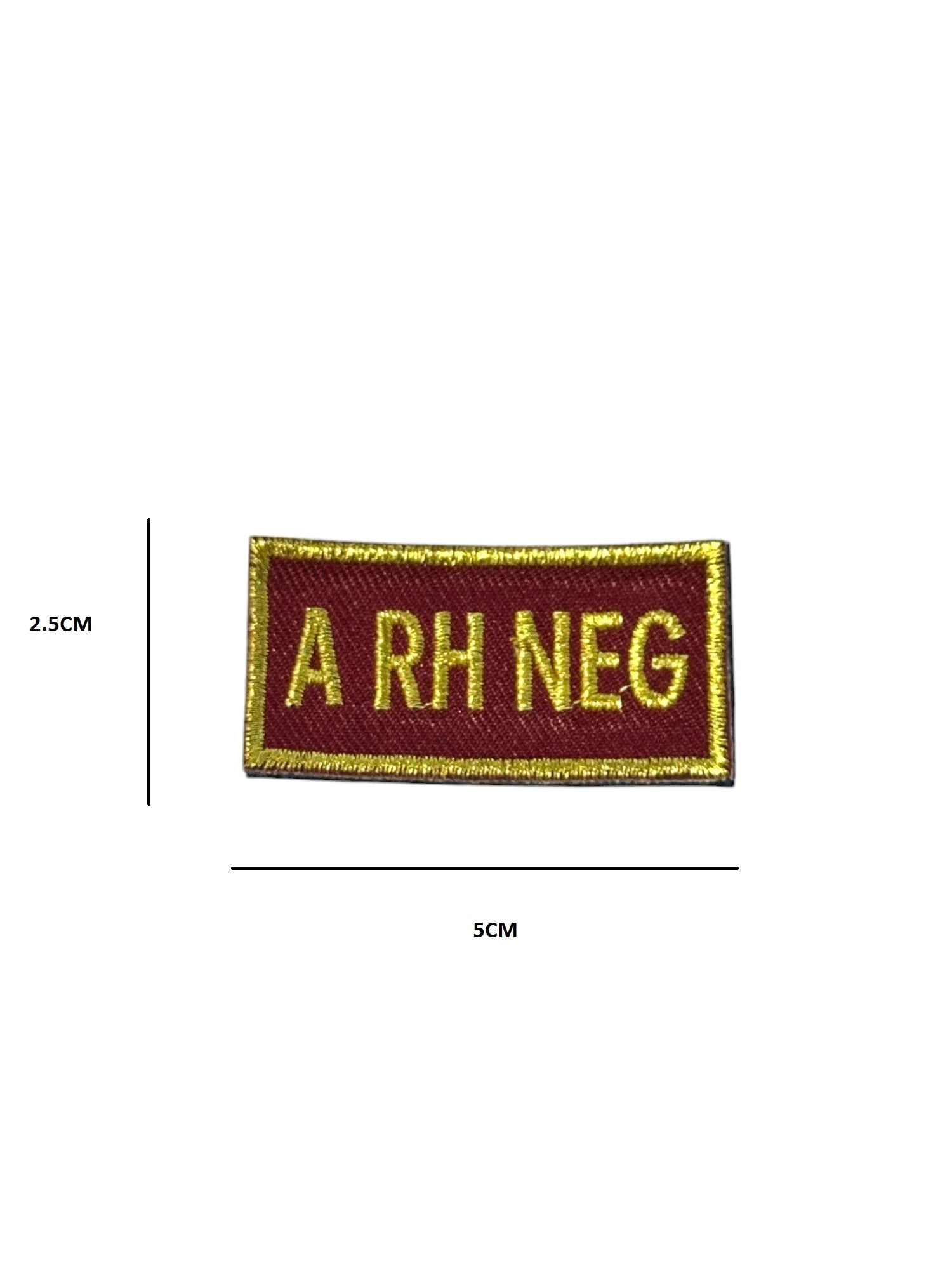 Patch ricamata Gruppo Sanguigno Amaranto/Oro - A RH NEG
