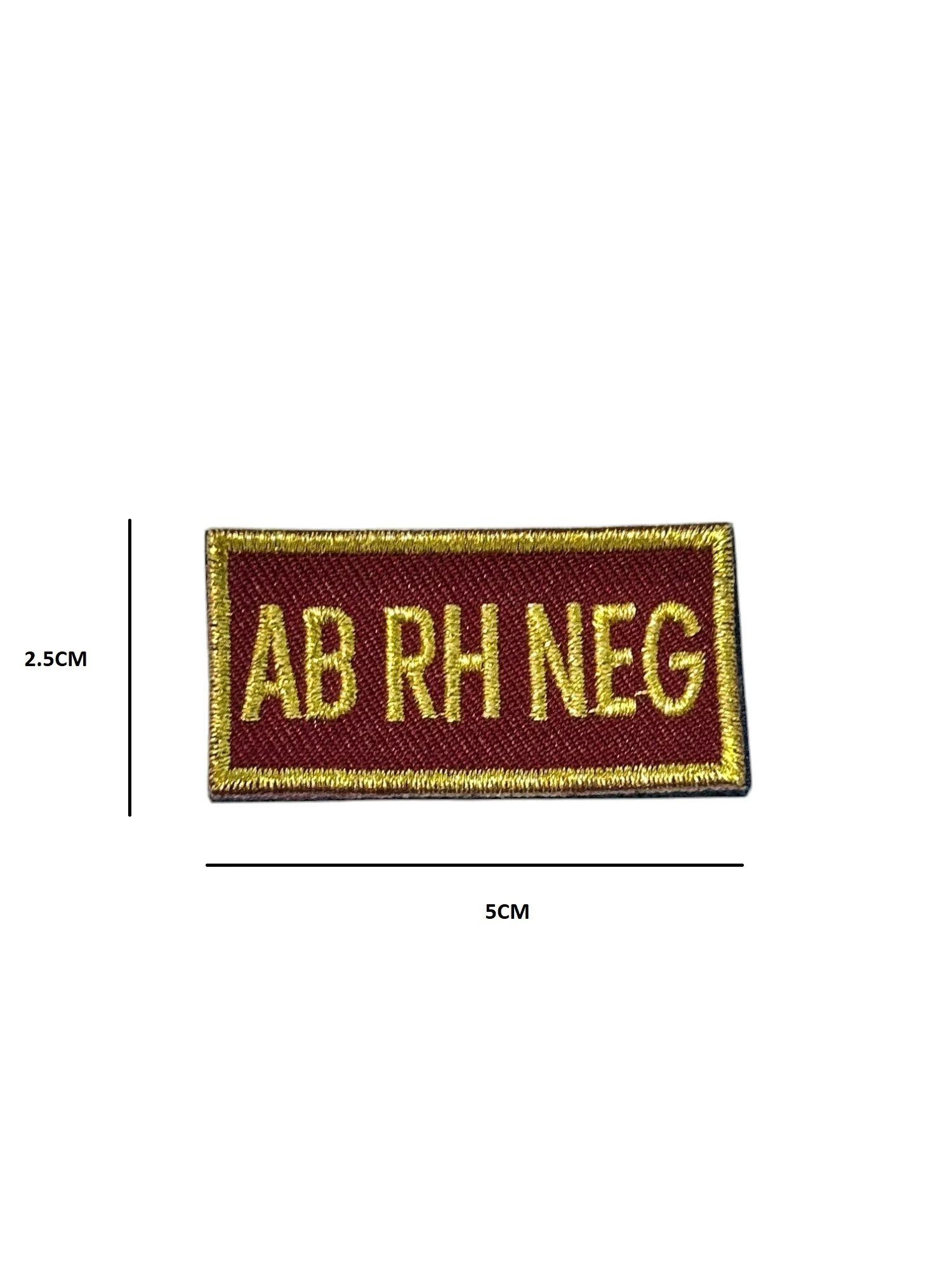 Patch ricamata Gruppo Sanguigno Amaranto/Oro - AB RH NEG