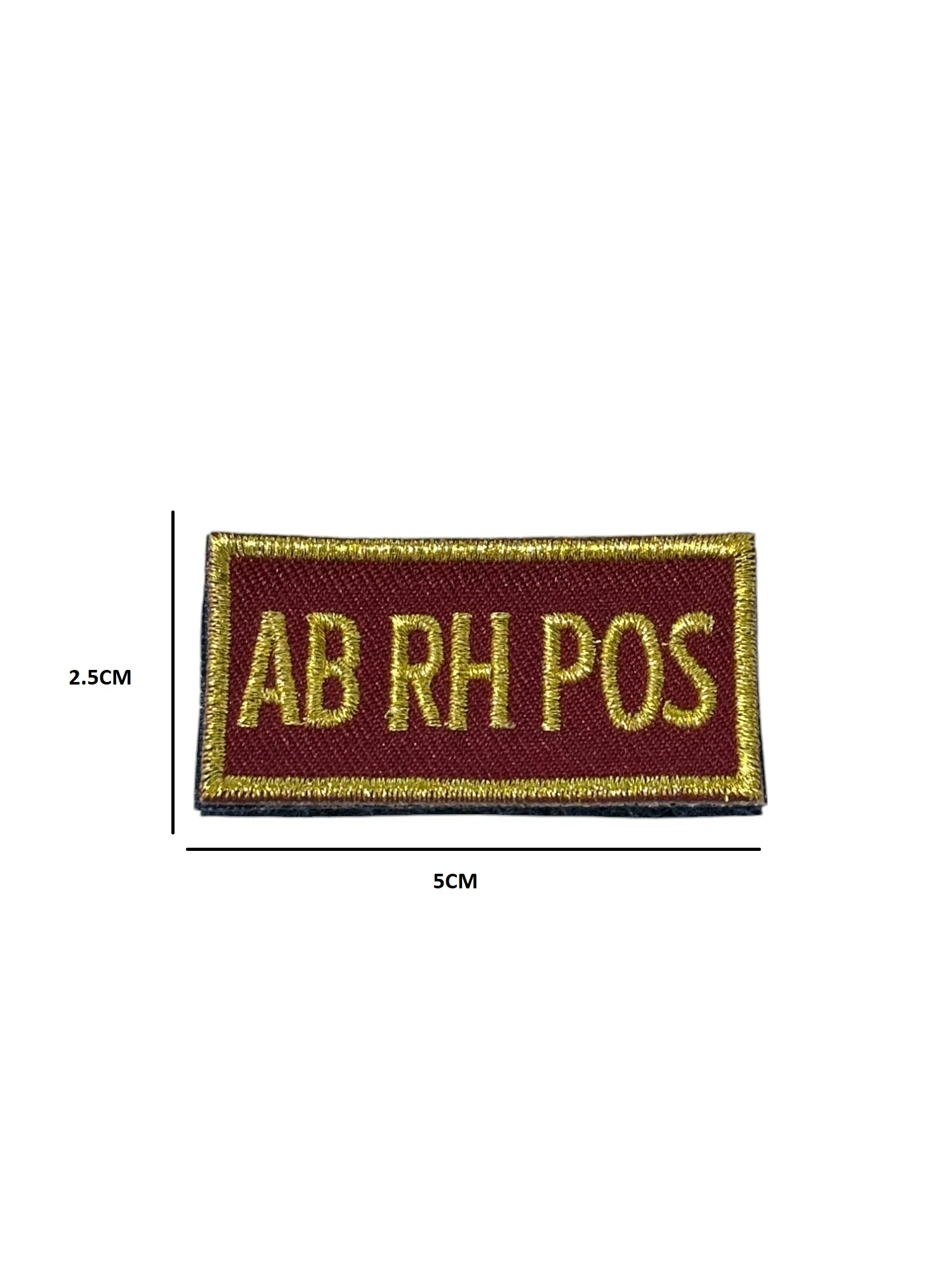 Patch ricamata Gruppo Sanguigno Amaranto/Oro - AB RH POS