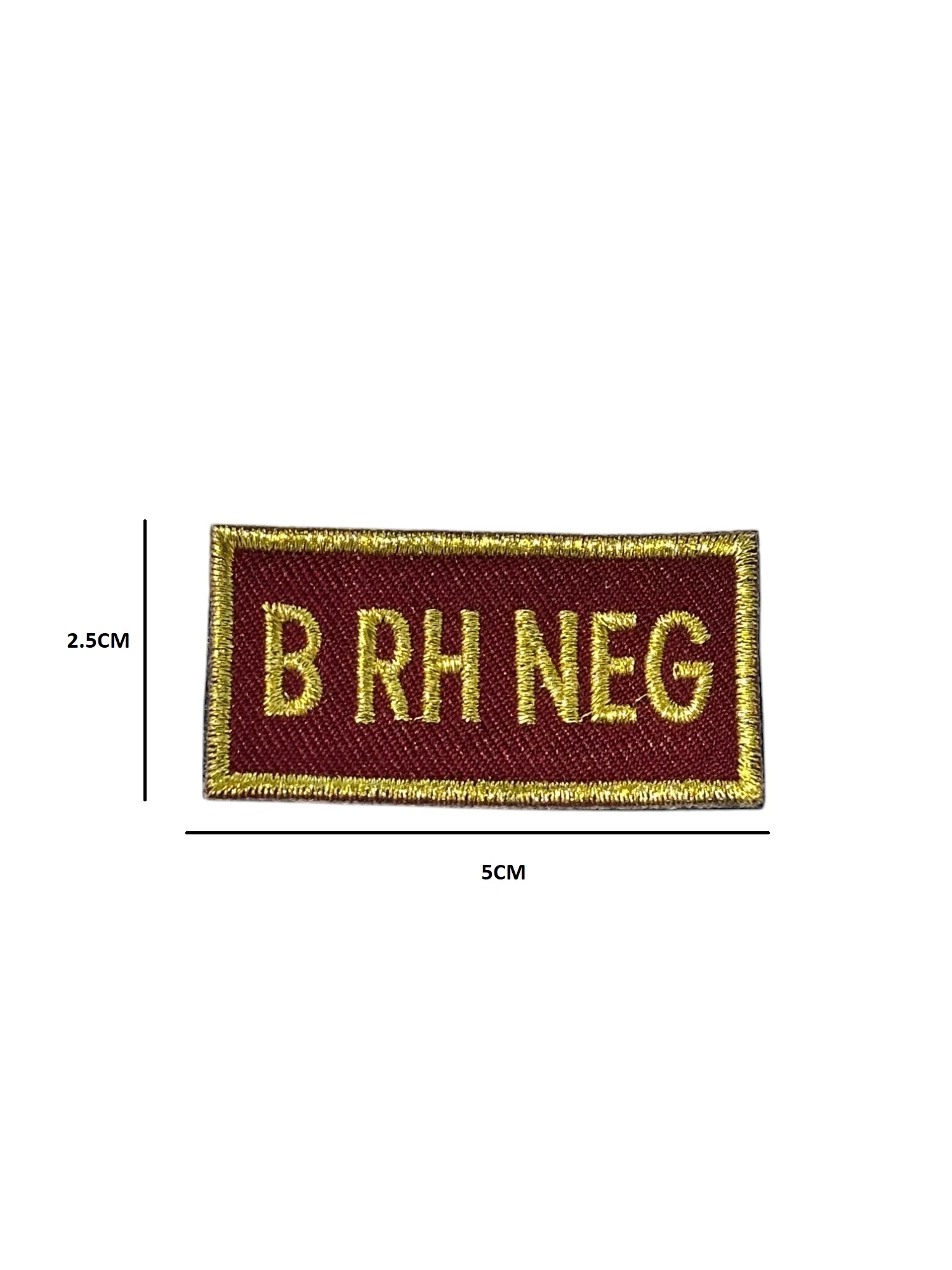 Patch ricamata Gruppo Sanguigno Amaranto/Oro - B RH NEG