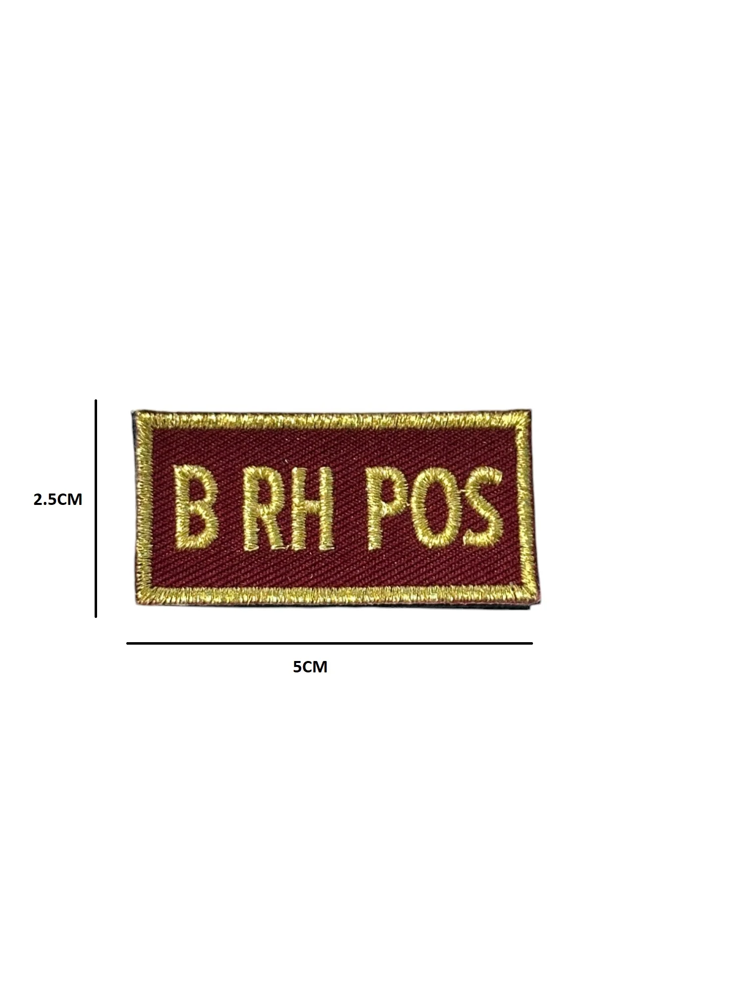 Patch ricamata Gruppo Sanguigno Amaranto/Oro - B RH POS
