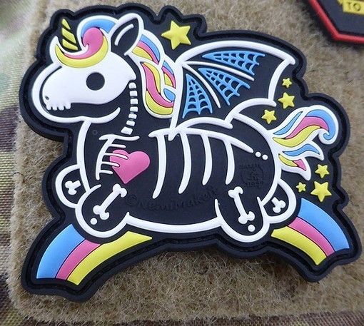 Patch Unicorno Scheletro - Black