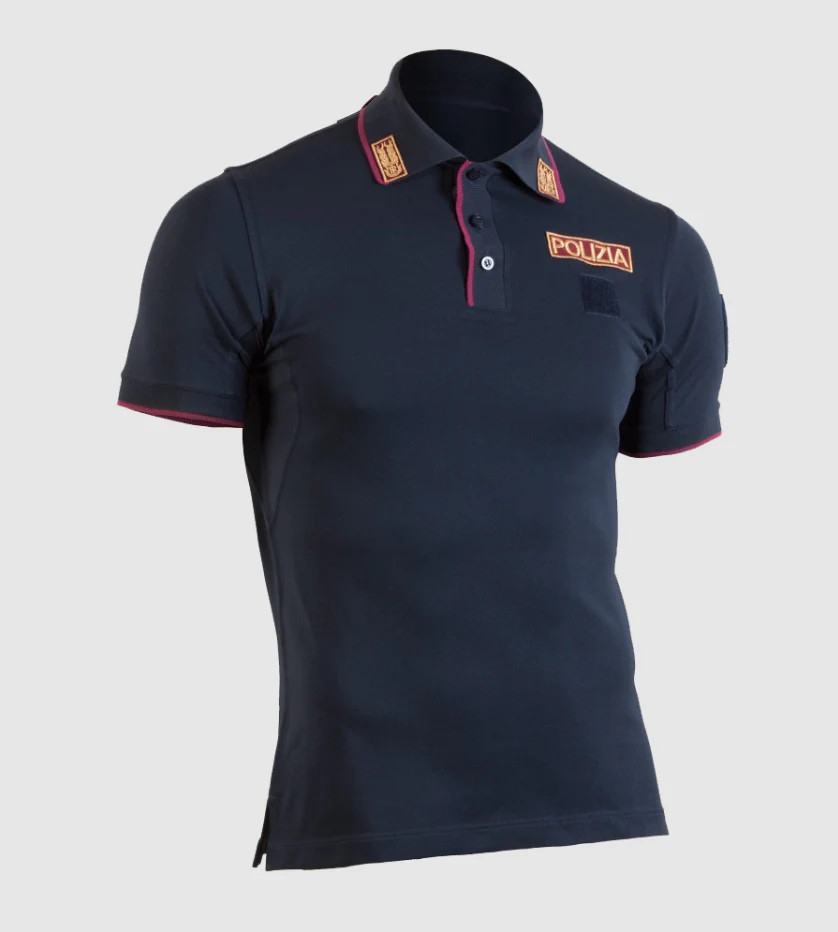 Polo Polizia Di Stato Completa di Ricami 100% Poliestere
