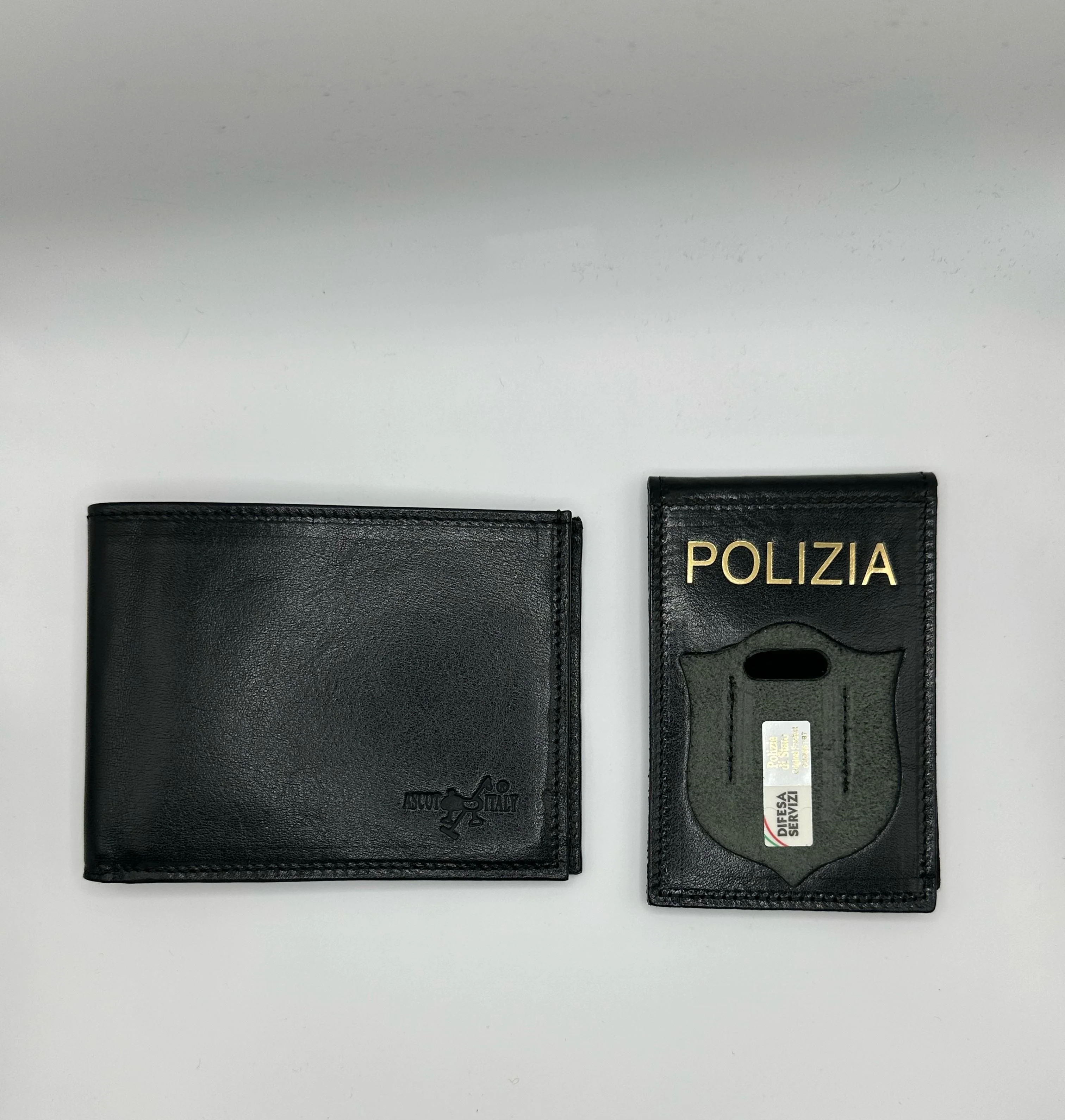 Ascot - Portafoglio in Pelle Nera per Polizia di Stato con Patta Staccabile - Image 4