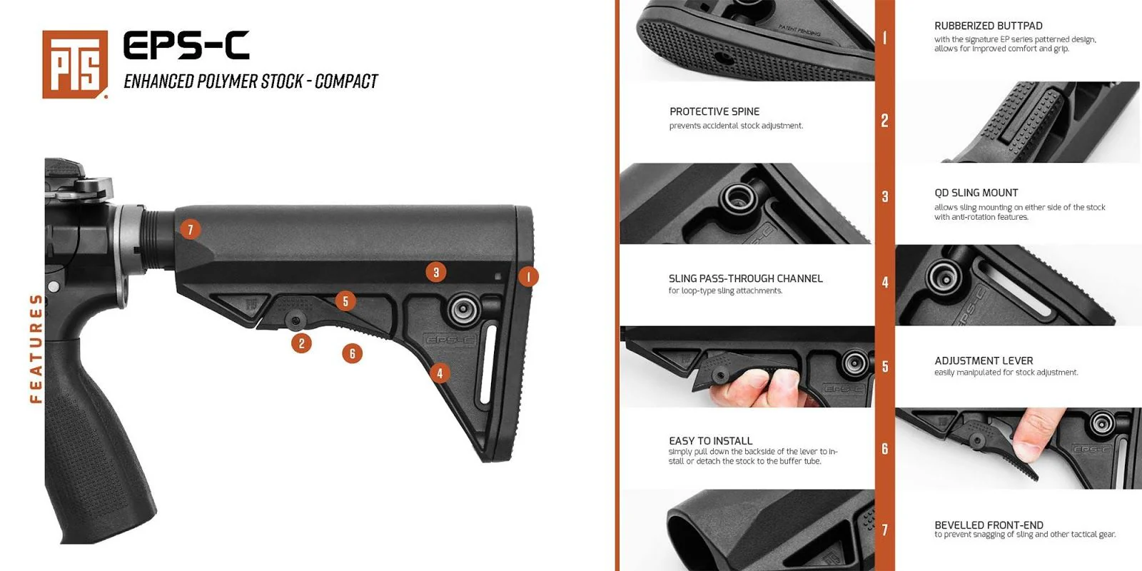 PTS Enhanced Polymer Stock Compact - Black - Image 4