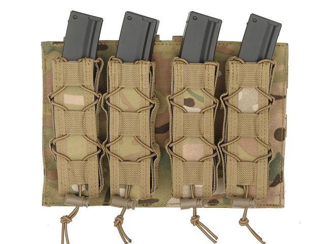 8Fields - Quadrupla Porta Caricatori da MP5/SMG Molle - Multicam