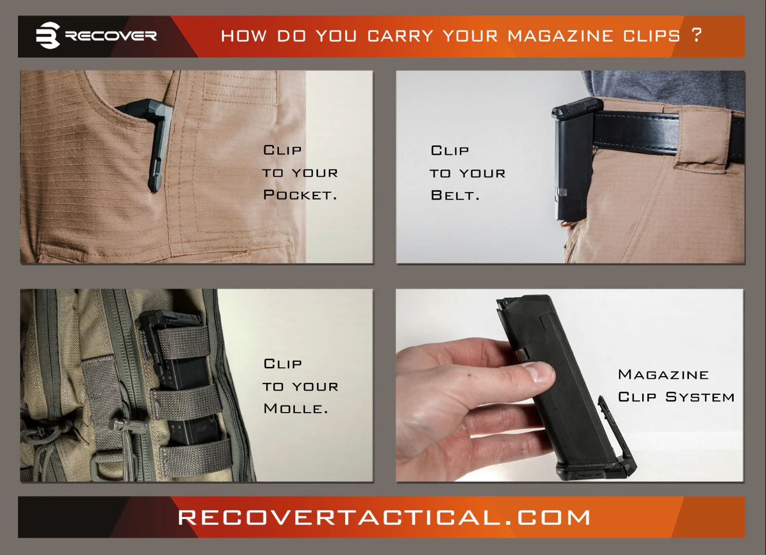 Recover Tactical® MC17 Magazine Clip Base Set for Glock 17 (NOT GLOCK 19 COMPATIBLE) - Image 9