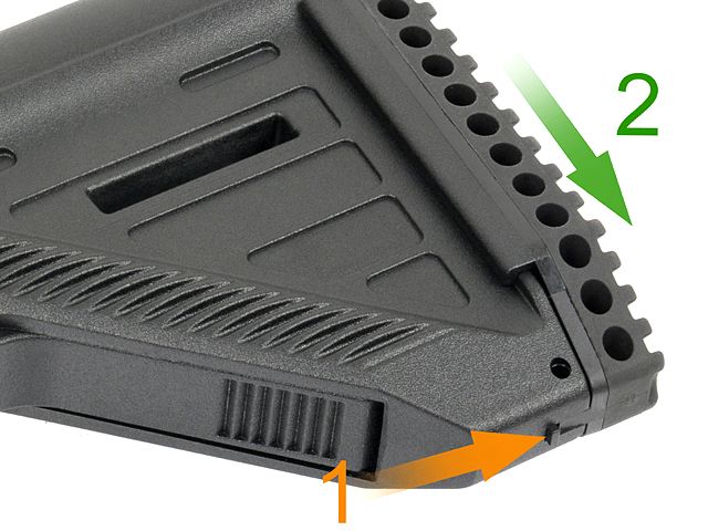 Slim AEG 416/AR15 Rifle Stock - Black [D-DAY] - Image 3