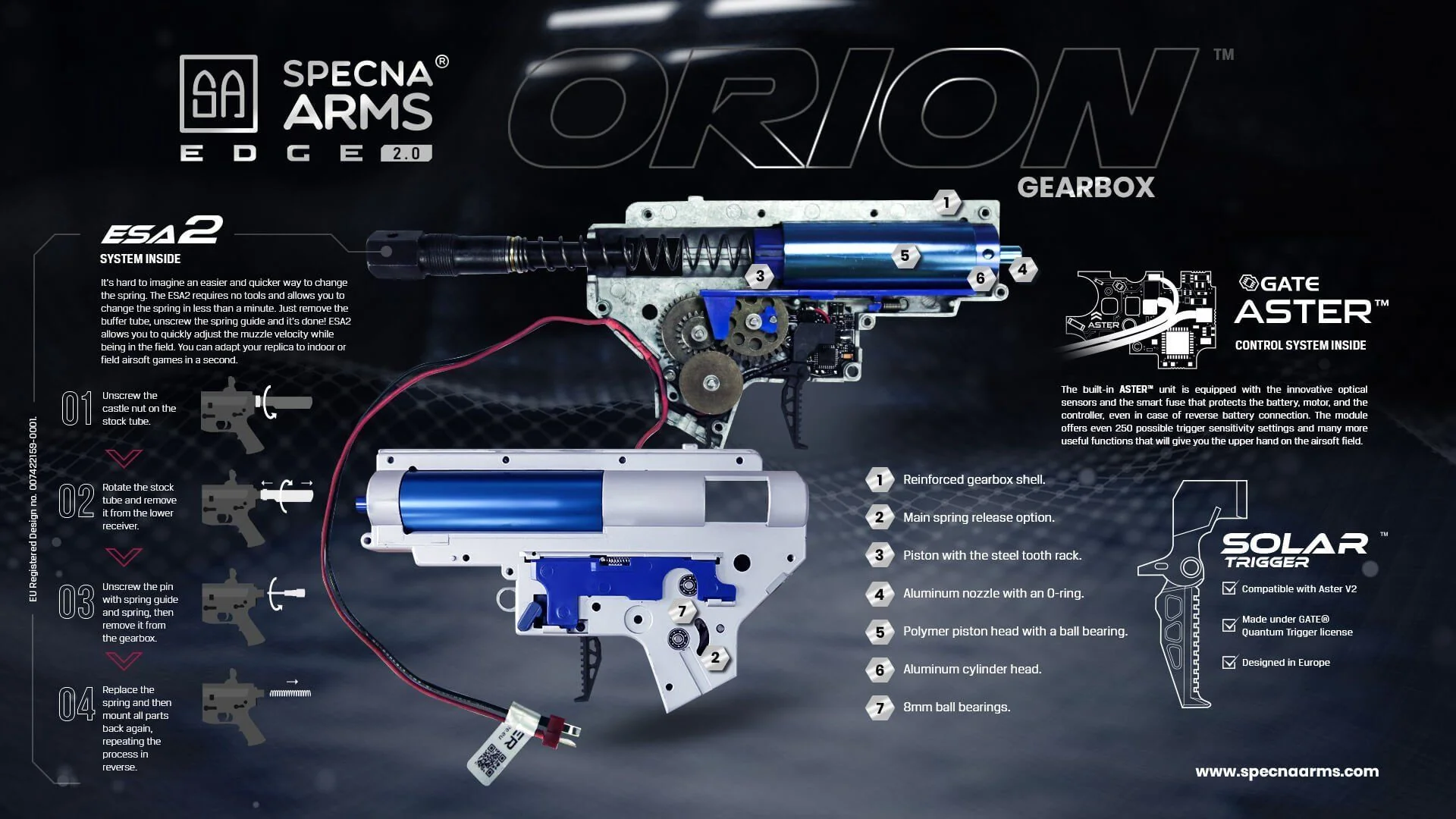 Specna Arms - SA-E12 EDGE 2.0 M4 Short Keymod Replica - Black - Image 7
