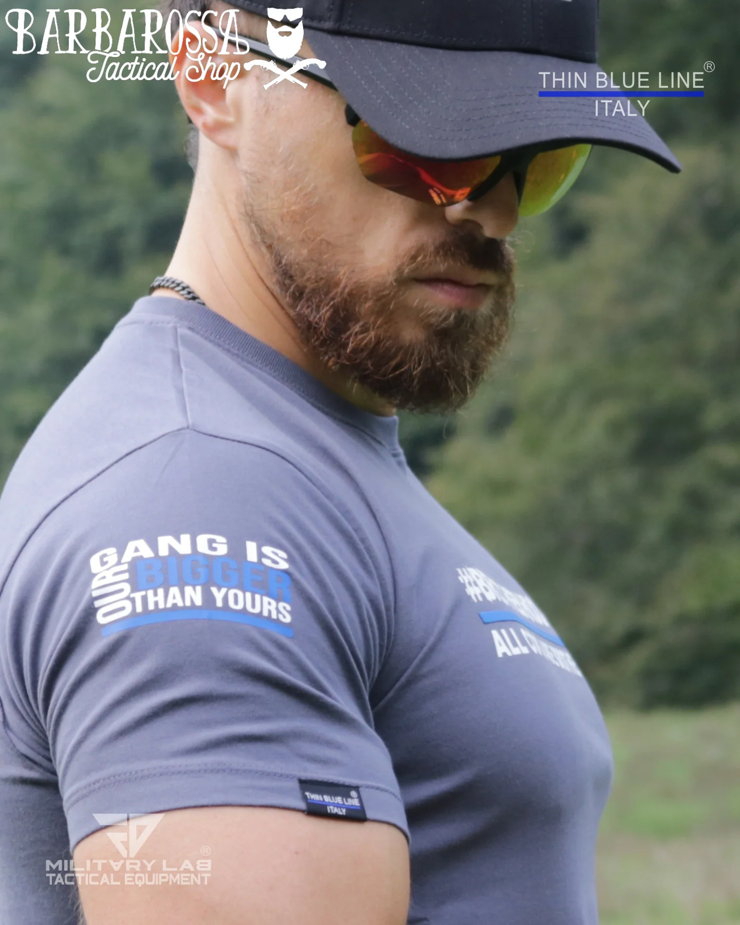T-shirt Thin Blue Line Italy® ACAB Brotherhood (Matt Grey) - Image 2
