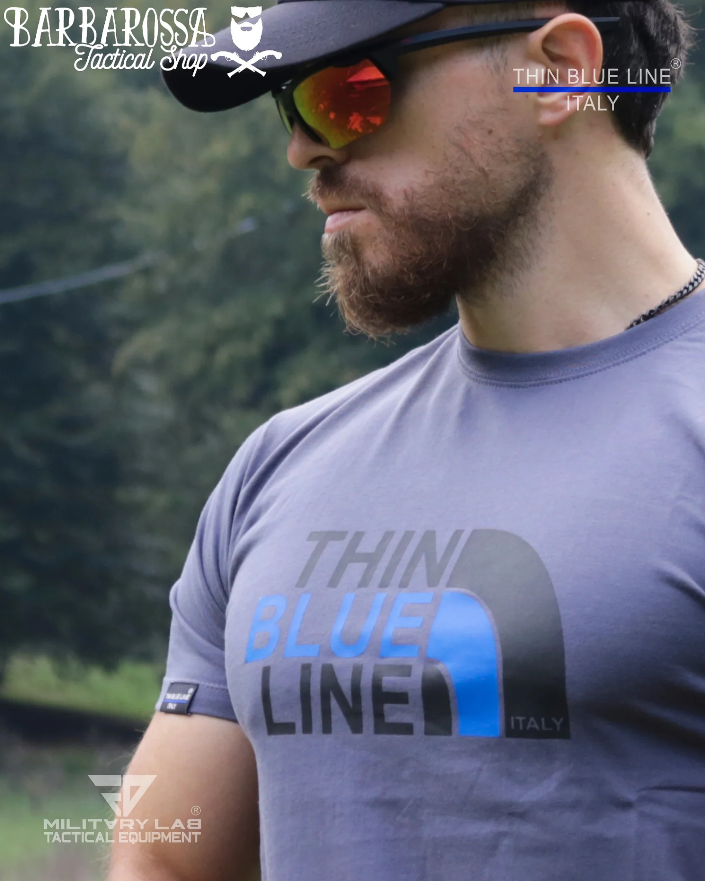 T-shirt Thin Blue Line Italy® FN 02 (Matt Grey) - Image 2