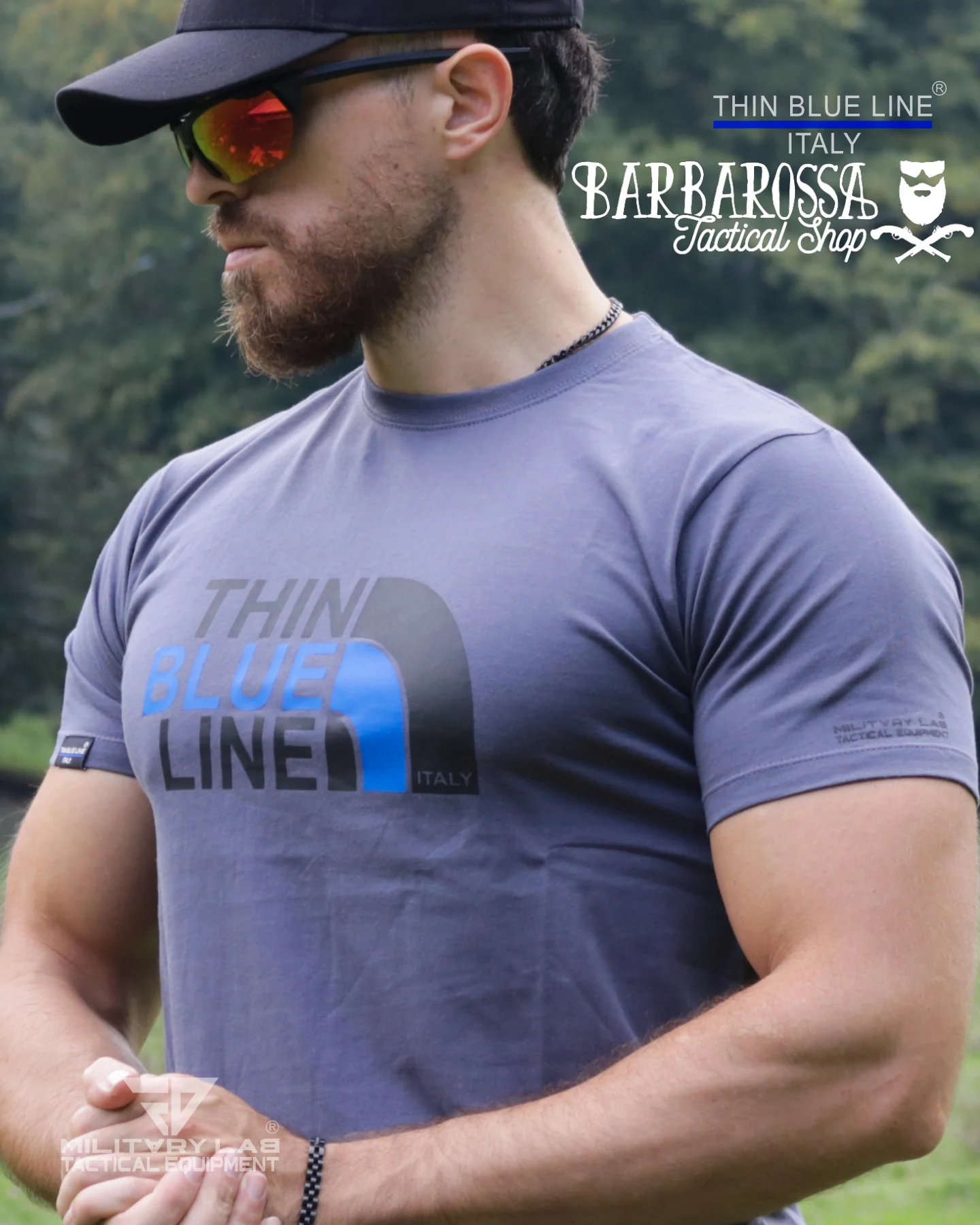 T-shirt Thin Blue Line Italy® FN 02 (Matt Grey) - Image 3