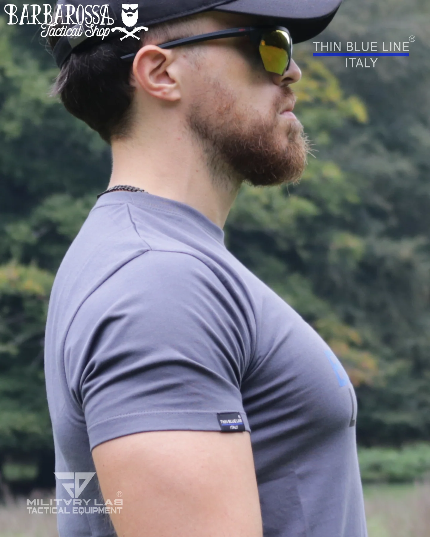 T-shirt Thin Blue Line Italy® FN 02 (Matt Grey) - Image 4
