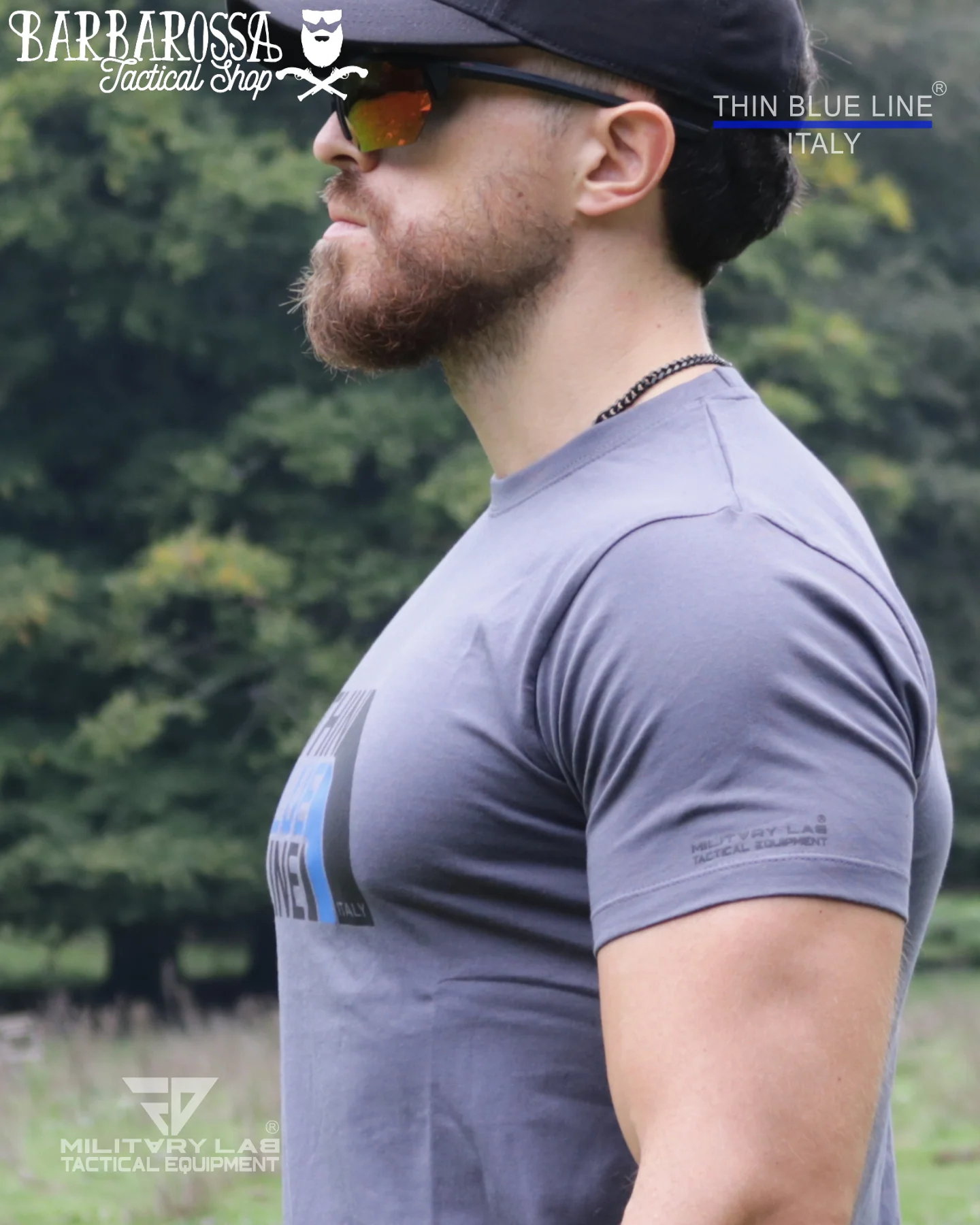 T-shirt Thin Blue Line Italy® FN 02 (Matt Grey) - Image 5