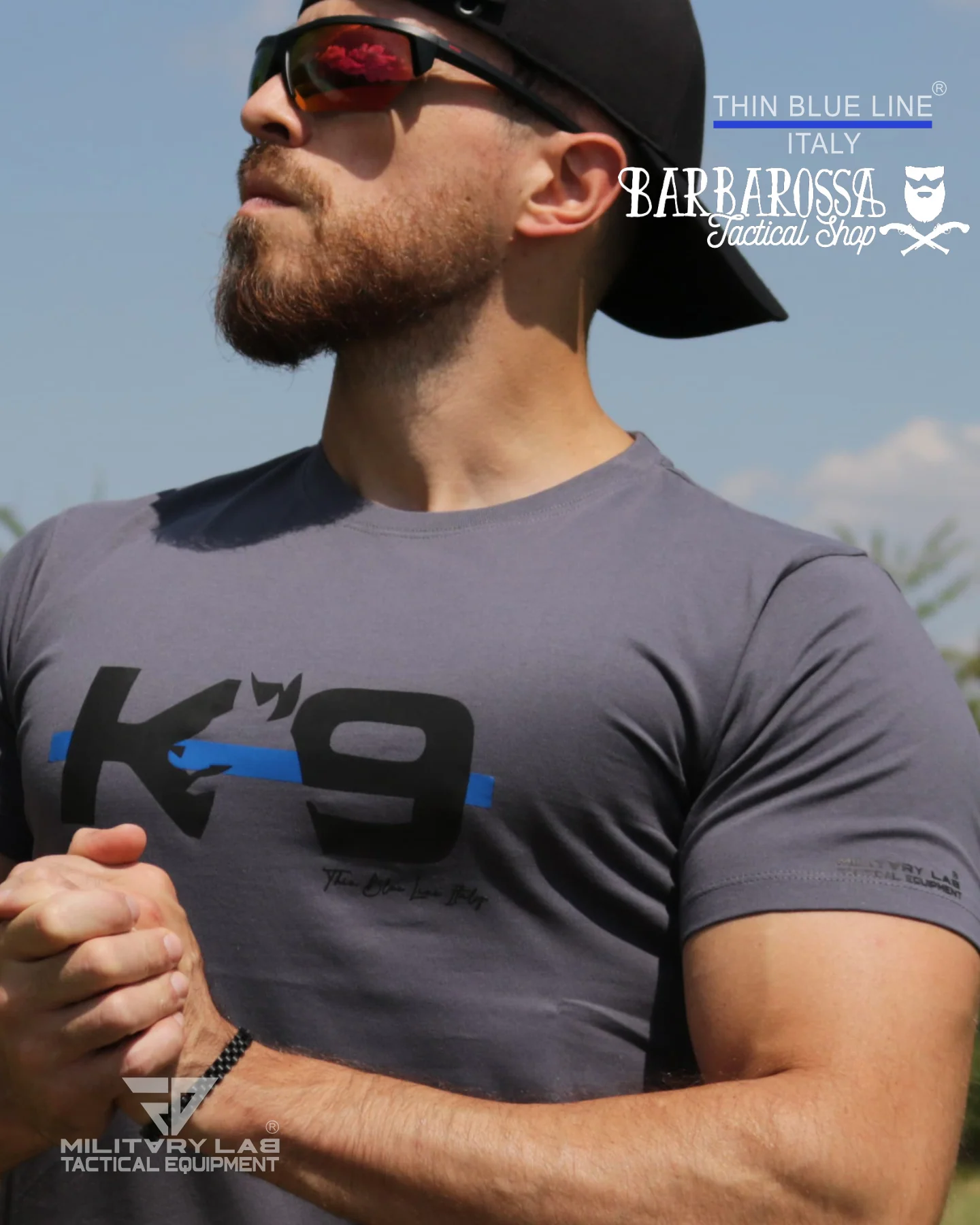 T-shirt Thin Blue Line Italy® K9 (Grey) - Image 2