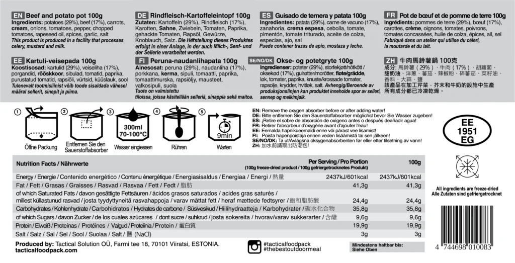 Tactical Foodpack - Beef and Potato Pot - Image 3