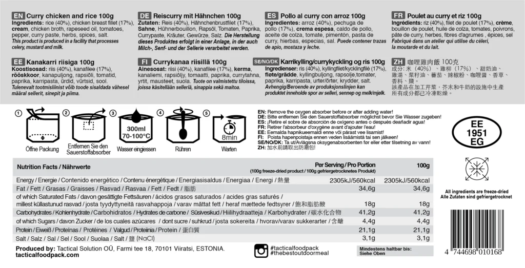 Tactical Foodpack - Curry Chicken and Rice - Image 3