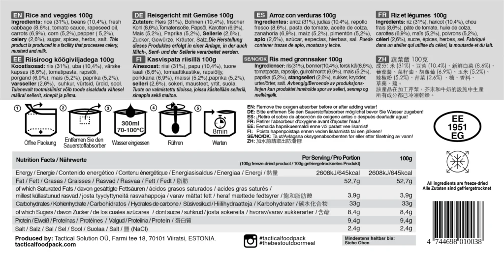 Tactical Foodpack - Rice and Veggies - Image 3