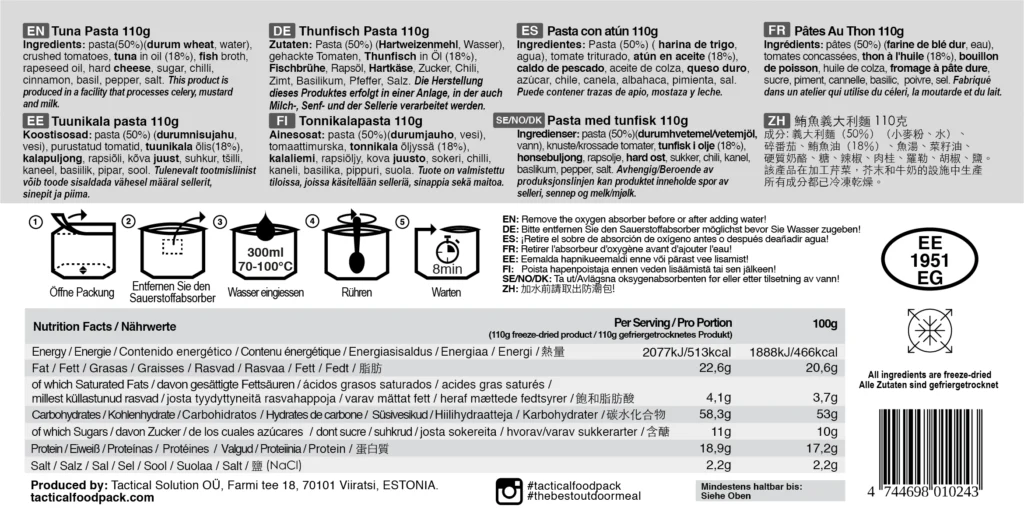 Tactical Foodpack - Tuna Pasta - Image 3