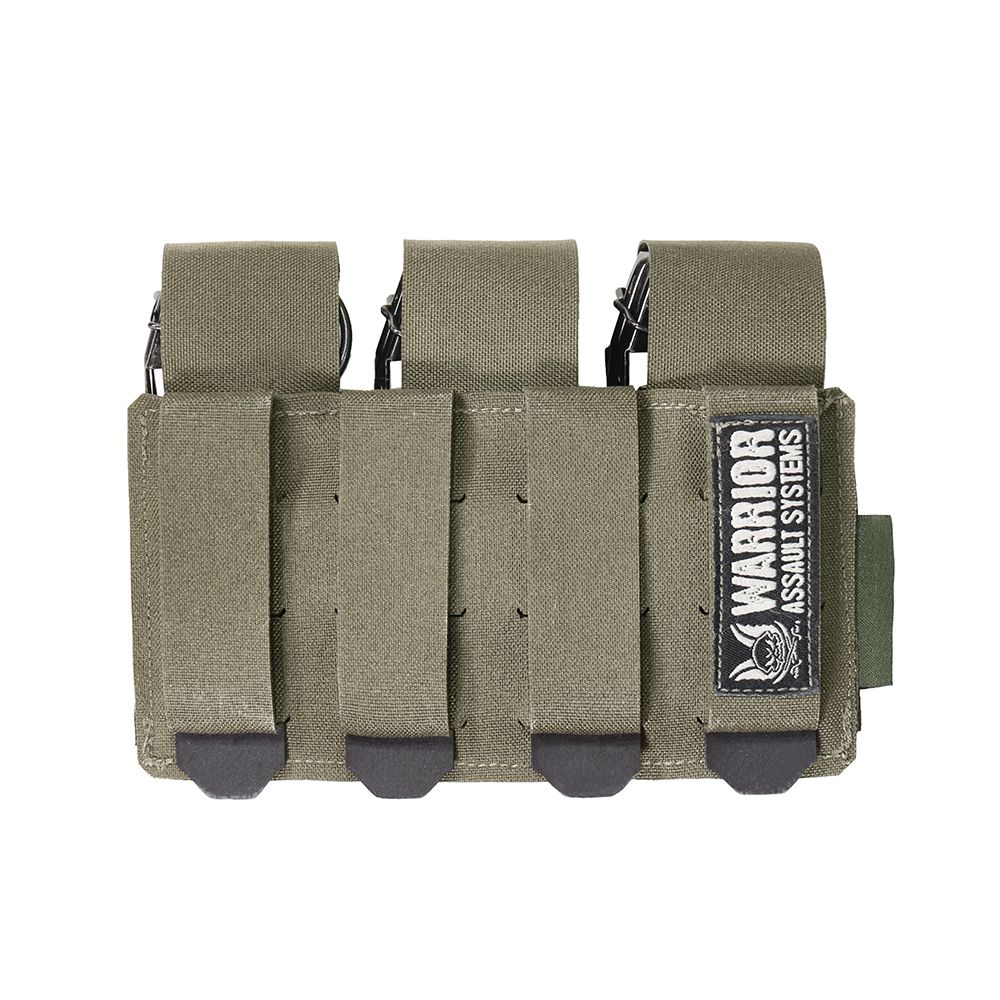 Warrior Laser Cut Triple 40mm Flash Bang Pouch – Ranger Green - Image 3