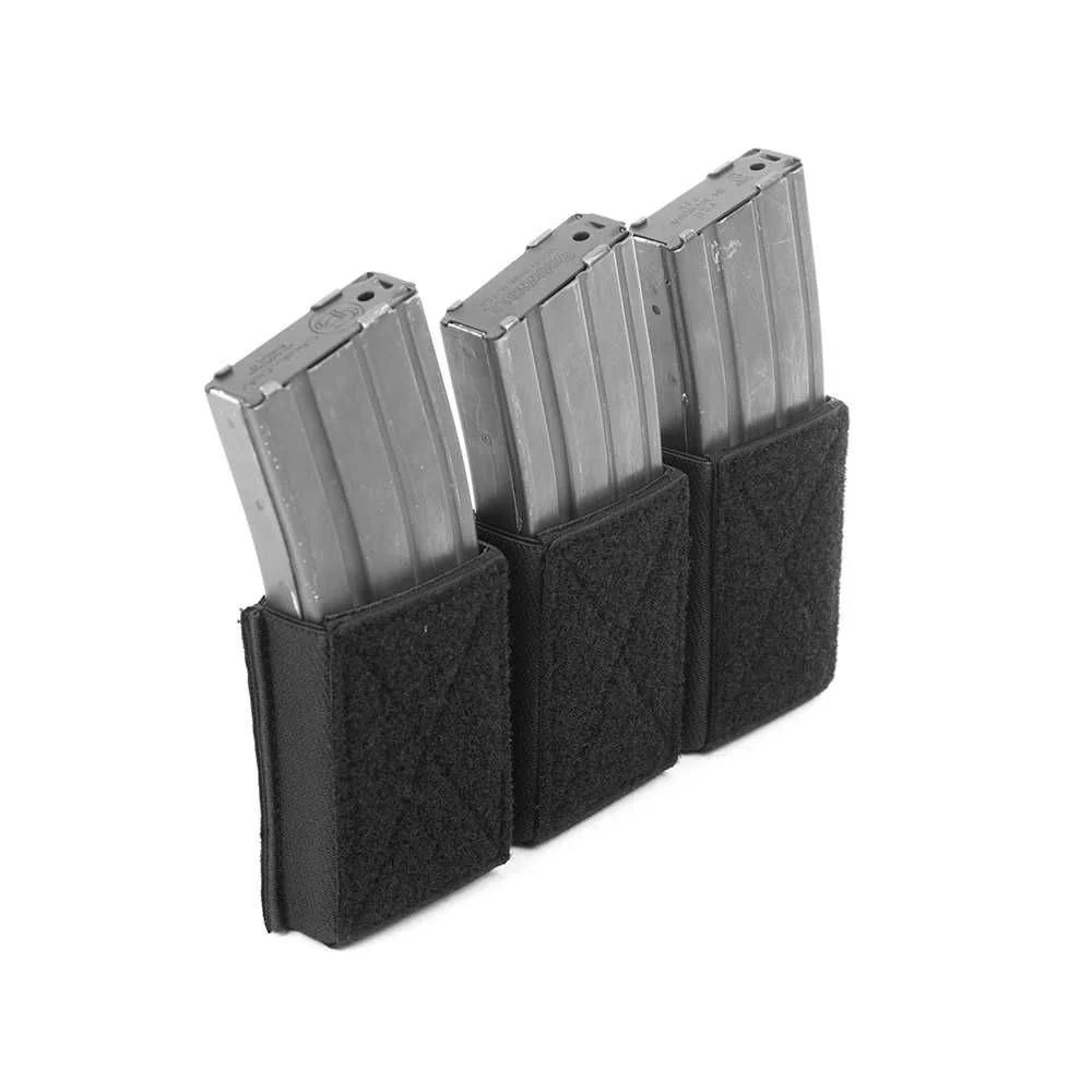 Triple Velcro Mag Pouch for 5.56mm Mags. - Black - Image 2