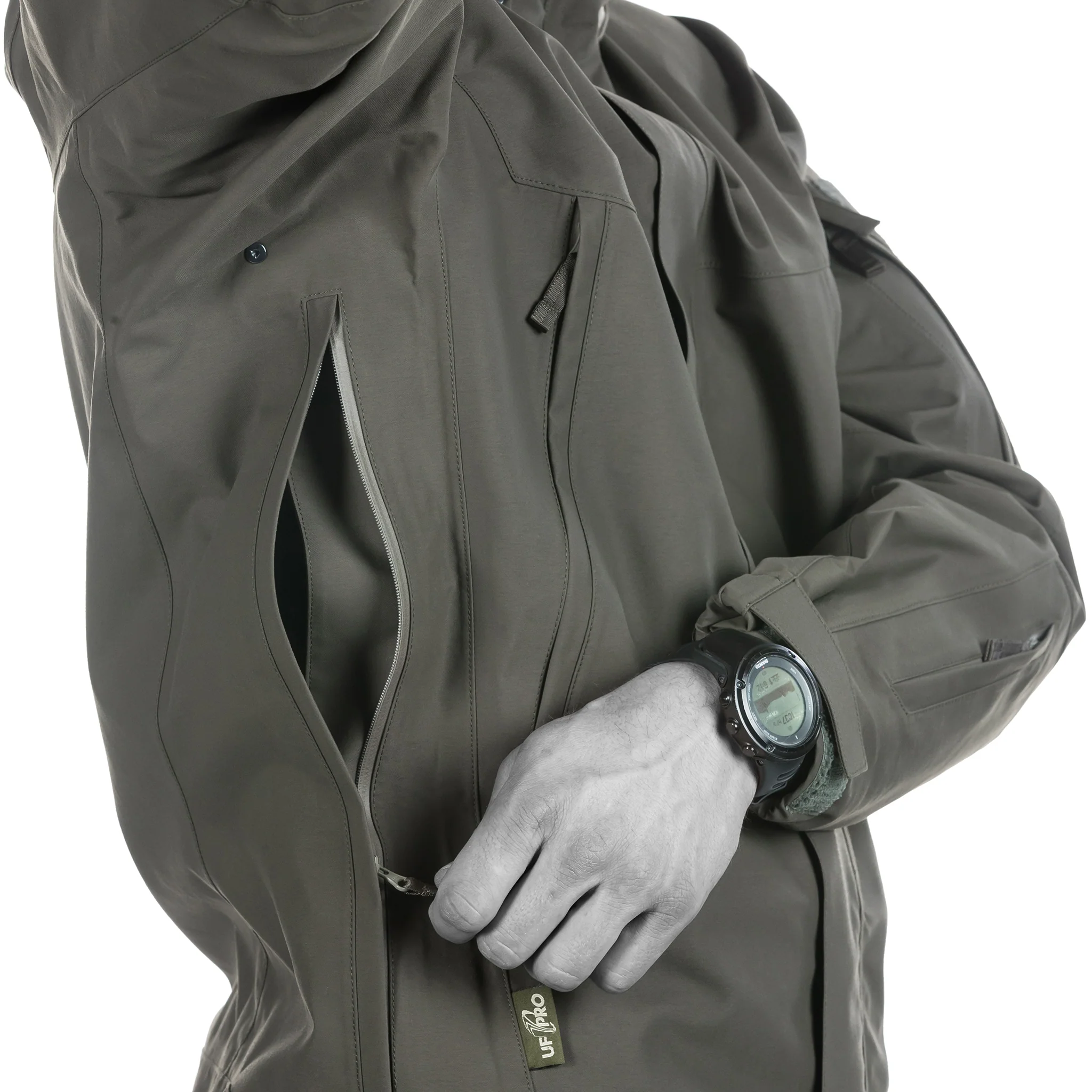 UF PRO - Monsoon XT Gen.2 Tactical Rain Jacket - Brown Grey - Image 3