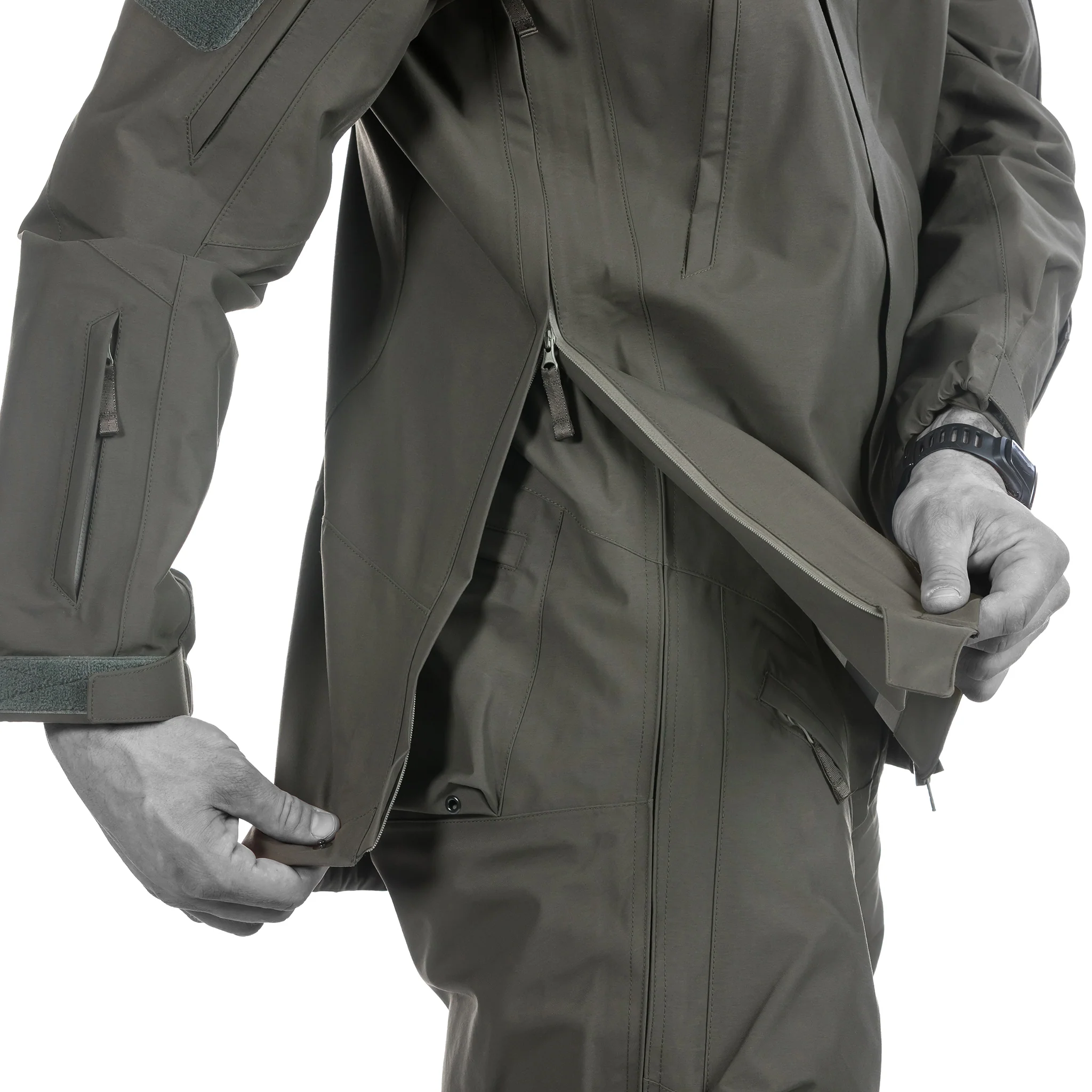 UF PRO - Monsoon XT Gen.2 Tactical Rain Jacket - Brown Grey - Image 5