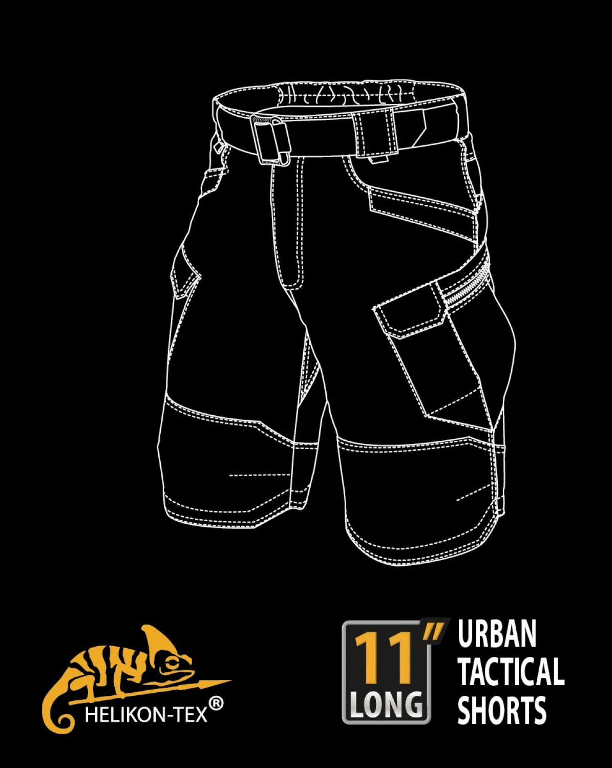 Urban Tactical Pants Shorts Black - Image 2