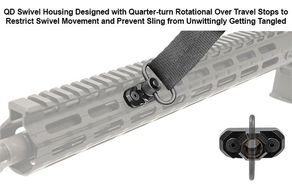UTG PRO® M-LOK® Standard QD Sling Swivel Adaptor, Black - Image 3
