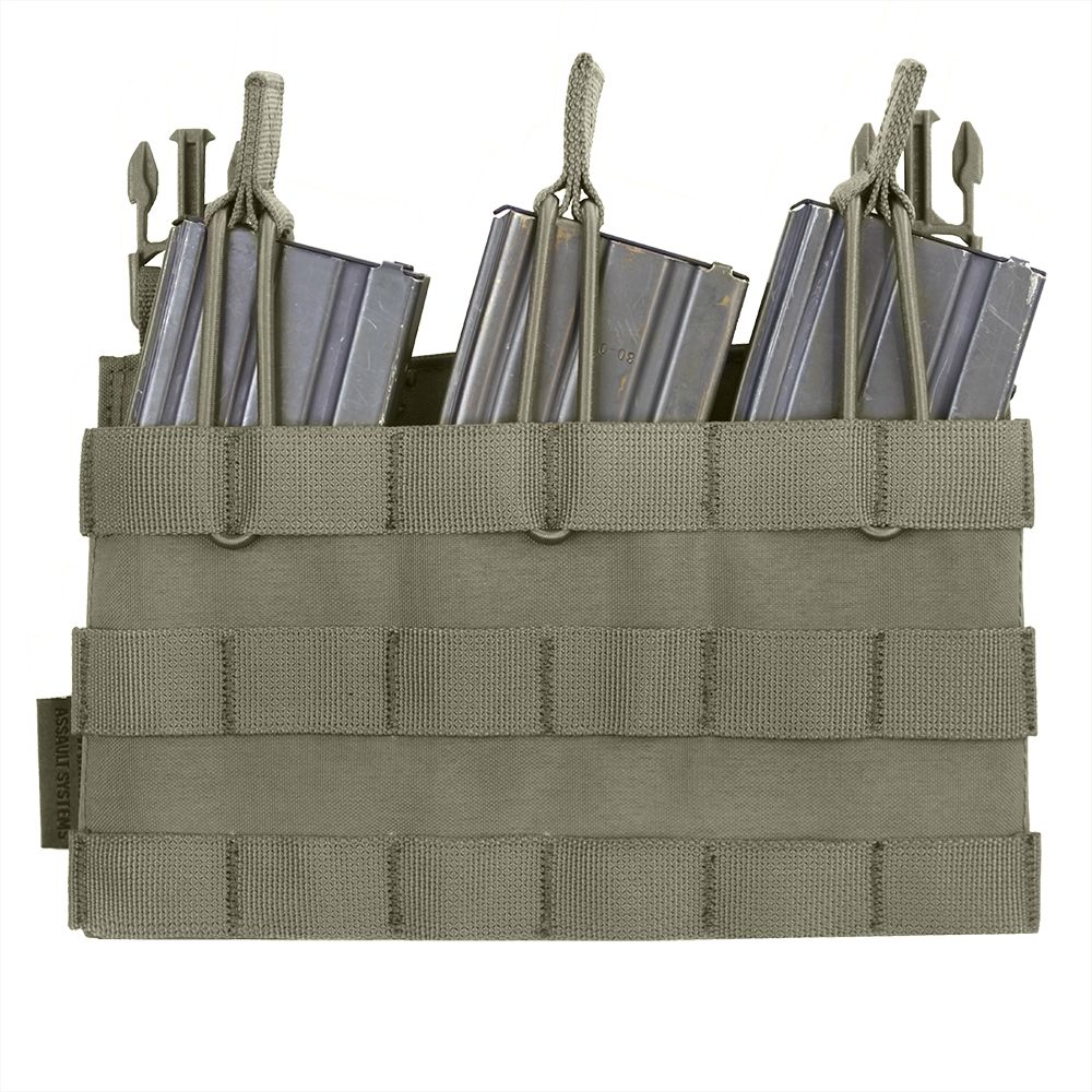 Warrior Removable Triple MOLLE Open Pouch for RPC - Ranger Green