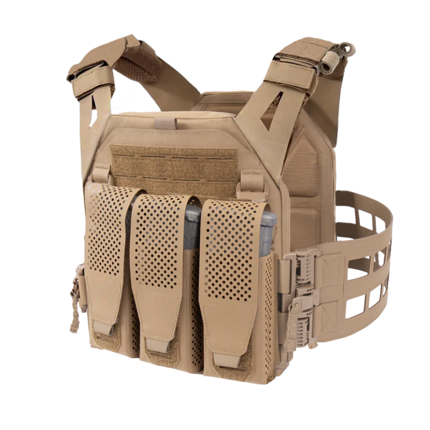 Warrior Laser Cut LPC V2 Low Profile Plate Carrier with Ladder Sides and DFP Triple Adaptive Mag Pouch & 5.56 Triple Inserts